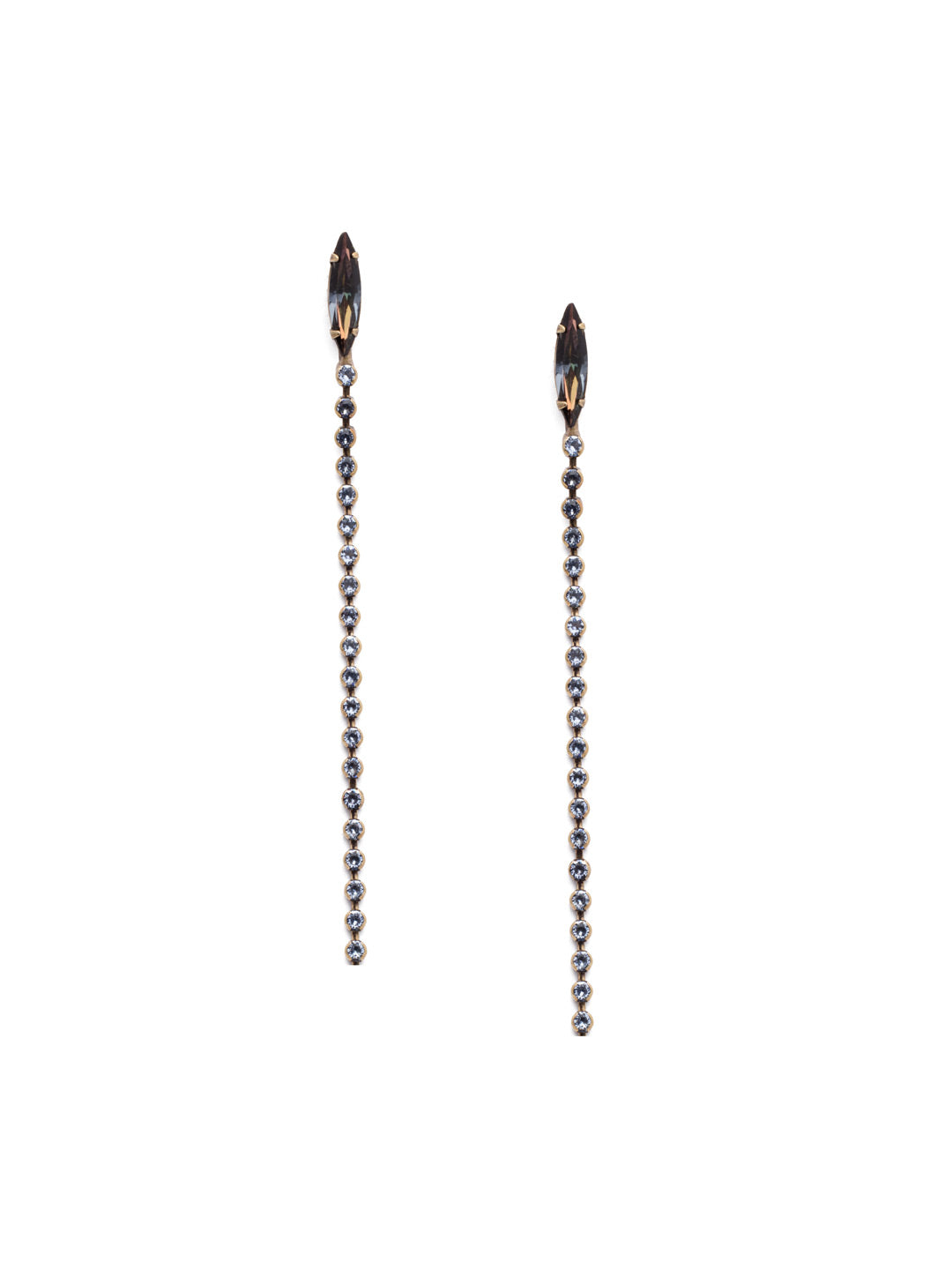 Annatalia Dangle Earrings - EEP10AGSDE - <p>Fasten on the Annatalia Dangle Earring for drama. A dark navette stones drips with a row of round crystals for serious sparkle. From Sorrelli's Selvedge Denim collection in our Antique Gold-tone finish.</p>