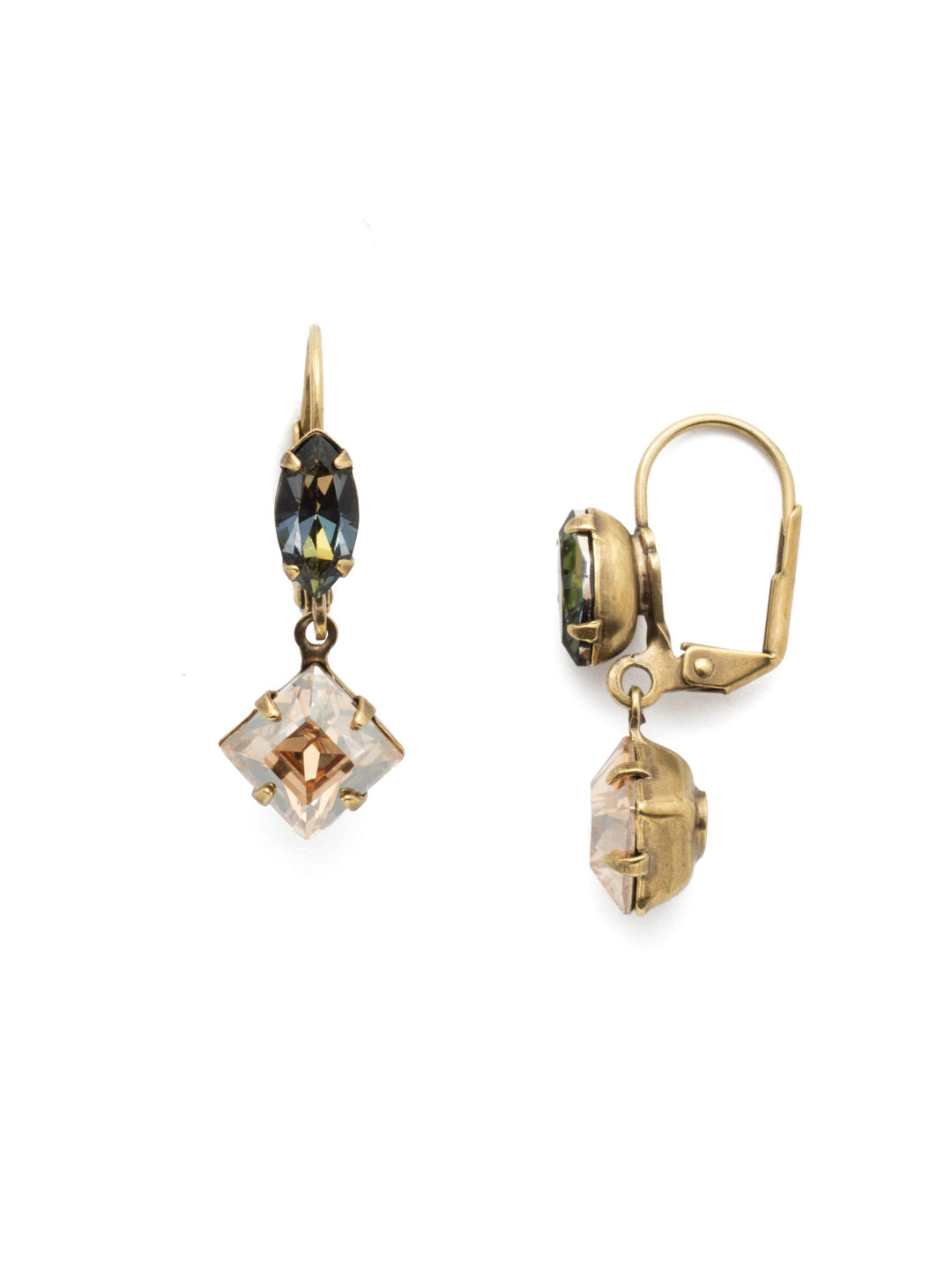 Malia Dangle Earrings - EEP16AGSDE - <p>The Malia French Wire Dangle Earring pairs a simple navette and diamond-shaped crystal for a perfectly pretty coupling. From Sorrelli's Selvedge Denim collection in our Antique Gold-tone finish.</p>