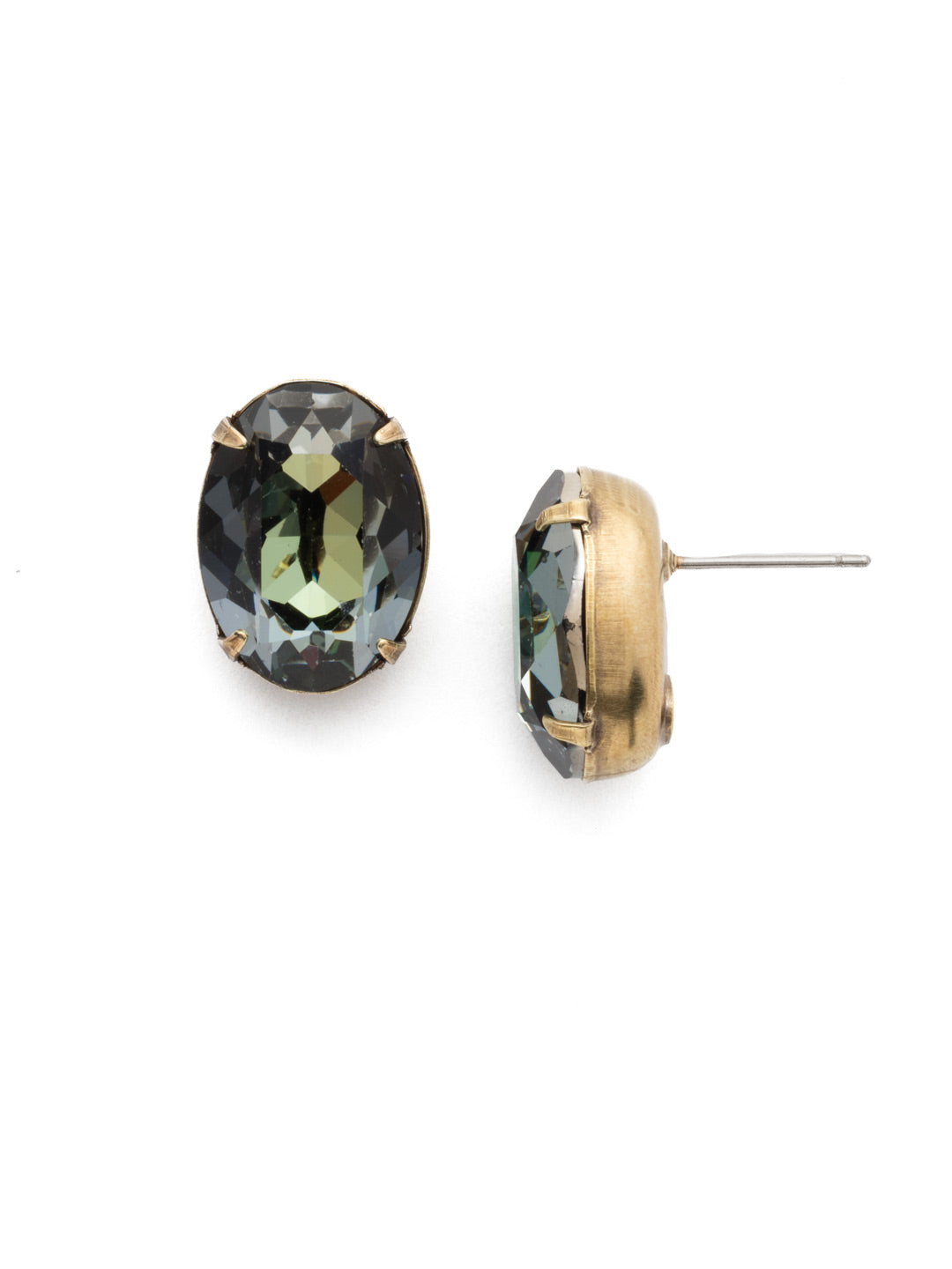 Leslie Stud Earrings - EEP18AGSDE - <p>The Leslie Stud Earring is understated beauty. No matter the outfit or occassion, this pair of oval crystal sparklers is always a fit. From Sorrelli's Selvedge Denim collection in our Antique Gold-tone finish.</p>