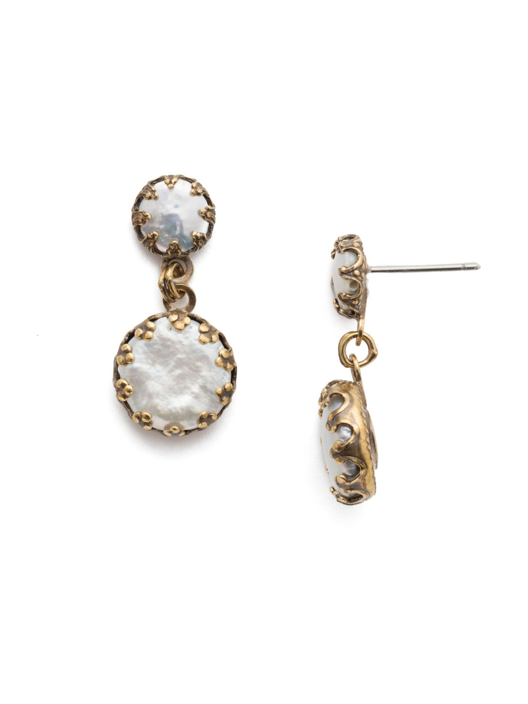 Oaklyn Dangle Earrings - EEP1AGSDE - <p>The Oaklyn Dangle Earrings are wardrobe essentials. Classic pearls and delicate and intricate metal details combine in a pair that will be passed down for generations. From Sorrelli's Selvedge Denim collection in our Antique Gold-tone finish.</p>
