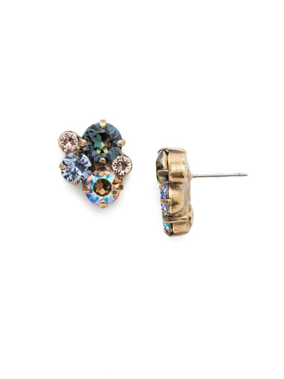 Danielle Stud Earrings - EEP21AGSDE - <p>Fasten on a cluster of sparkling crystal with the Danielle Stud Earring. More than a solitary stone, this pair's grouping of circular gems shine on and on. From Sorrelli's Selvedge Denim collection in our Antique Gold-tone finish.</p>