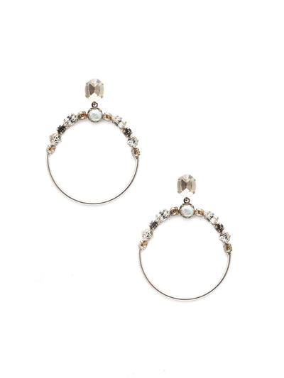 Blake Statement Earring - EEP25ASGNS - Certainly not your average earring, the Blake Statement Earrings are show-stoppers that drip from a dark-hued oval crystal. A pear takes center stage around sparkling crystal gems in round, navette and antique shapes. From Sorrelli's Golden Shadow collection in our Antique Silver-tone finish.