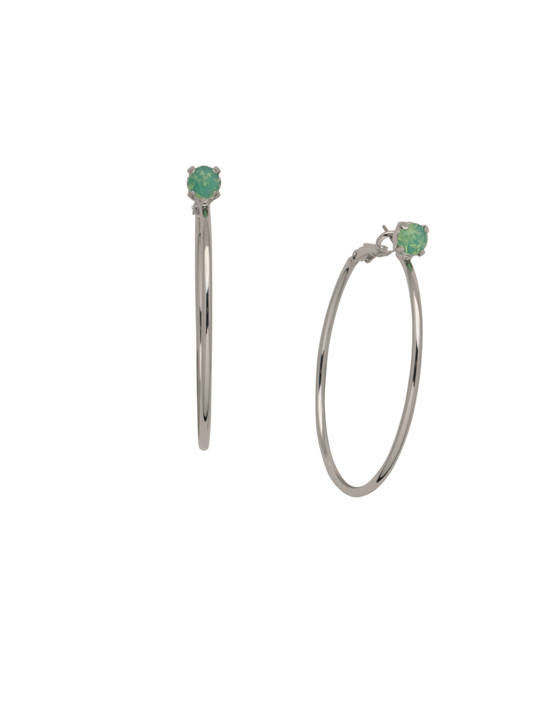 Serafina Hoop Earrings - EEP41PDPAC - <p>Take the classic metal hoop up a notch with the Serafina Hoop Earring. Starting with a single crystal sparkler, it's got that extra something special. From Sorrelli's Pacific Opal collection in our Palladium finish.</p>