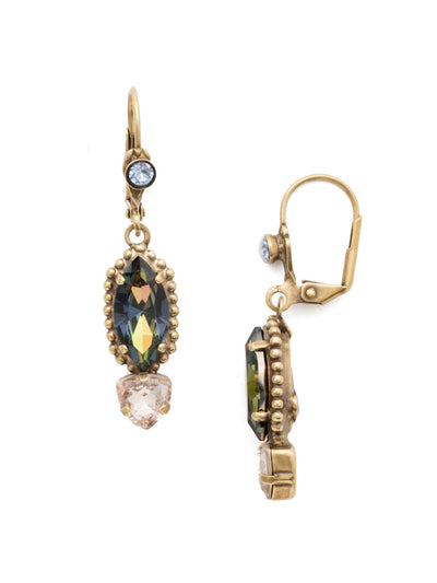 Ebony Dangle Earrings - EEP43AGSDE - <p>The Ebony French Wire Dangle Earring drips in fun sparkling crystal stones in both antique triangle and navette shapes. From Sorrelli's Selvedge Denim collection in our Antique Gold-tone finish.</p>