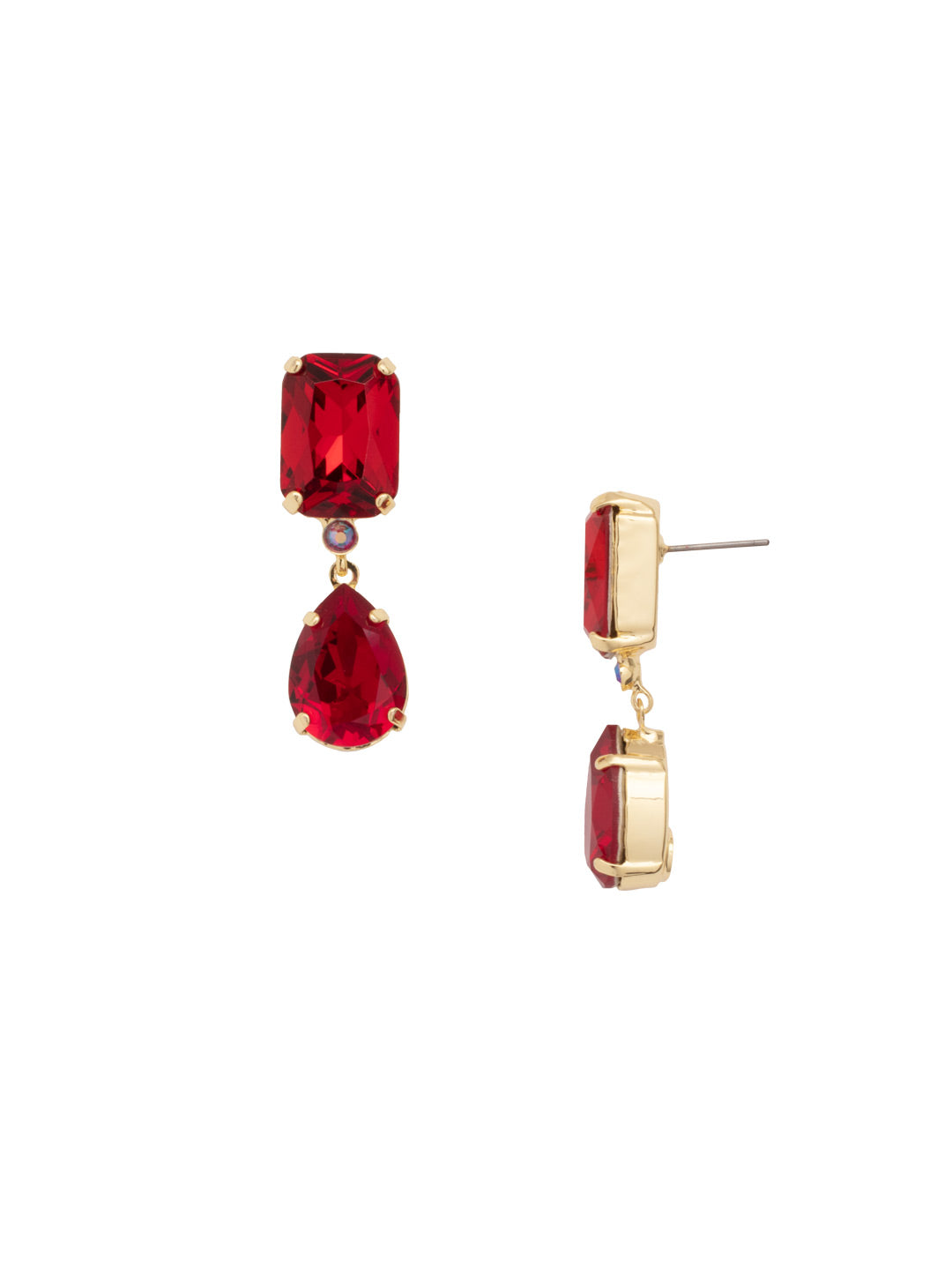 Rosetta Dangle Earrings - EEP49BGCB - <p>The Rosetta Dangle Earrings are ready for their time in the spotlight. Add them to your evening outfit and let the cushion octagon and pear crystals shine. From Sorrelli's Cranberry collection in our Bright Gold-tone finish.</p>