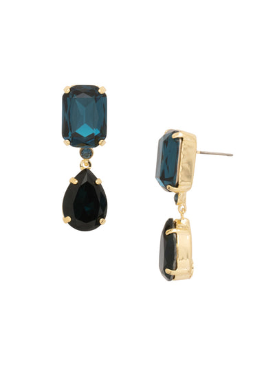 Rosetta Dangle Earrings - EEP49BGMON - <p>The Rosetta Dangle Earrings are ready for their time in the spotlight. Add them to your evening outfit and let the cushion octagon and pear crystals shine. From Sorrelli's Montana collection in our Bright Gold-tone finish.</p>