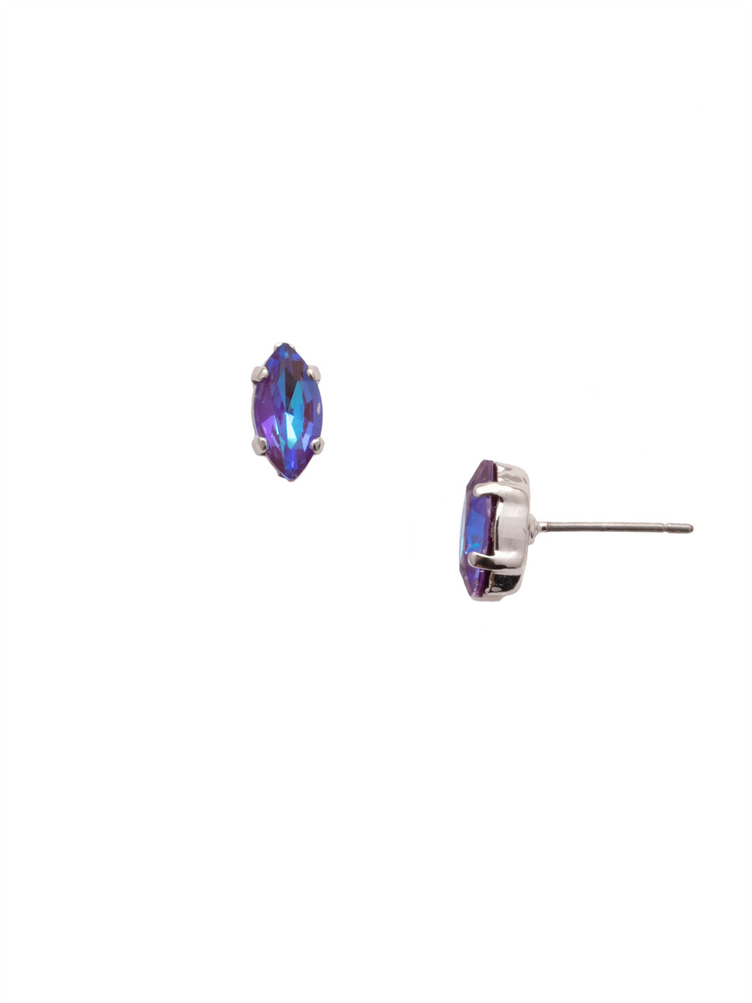 Clarissa Stud Earrings - EEP4PDSIP - The Clarissa Stud Earring is for the lover of classics with a twist. Simple sparkling crystals get an oomph from the navette shape. From Sorrelli's Sienna Plum collection in our Palladium finish.