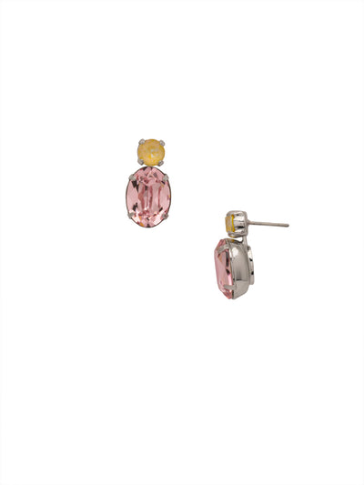 Briella Dangle Earrings - EEP500PDPPN - <p>Simple, yet classic. The oval shaped crystal hangs beautifully from a round crystal post. From Sorrelli's Pink Pineapple collection in our Palladium finish.</p>