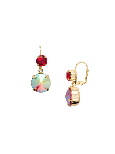 Dominique Dangle Earrings - EEP52BGCB - <p>The Dominique French Wire Stud Earrings may be small in stature, but their sparkling circle-shaped crystals shine and demand attention. From Sorrelli's Cranberry collection in our Bright Gold-tone finish.</p>