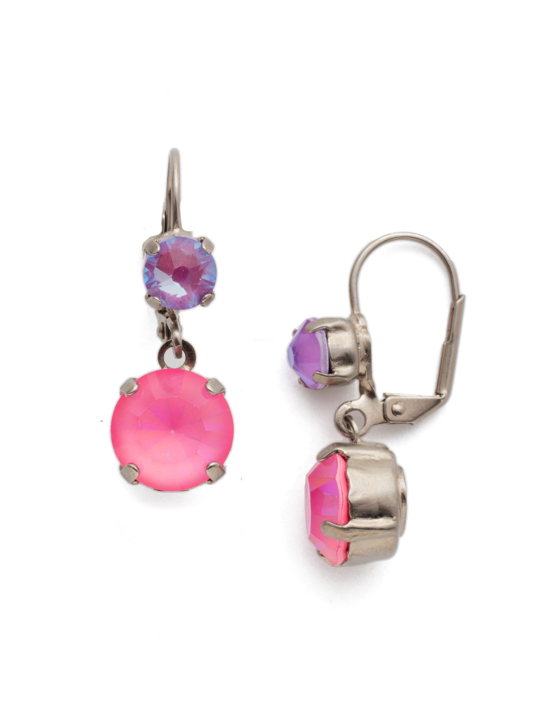 Rosalee Dangle Earring - EEP53ASETP - The Rosalee French Wire Stud Earrings are just the pair when you want to give your outfit, and attitude, a little lift. Just the right amount of sparkle in the set of crystals is sure to make you - and onlookers - smile. From Sorrelli's Electric Pink collection in our Antique Silver-tone finish.