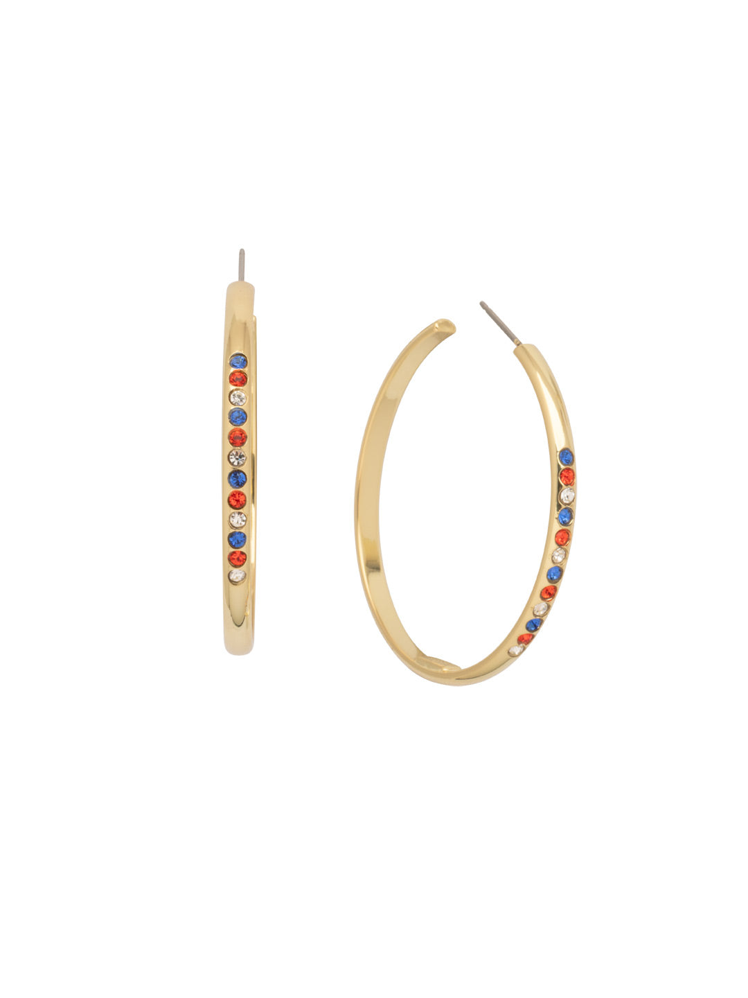 Bugsy Hoop Earrings - EEP56BGOCR - <p>Quirky and fun, that's the Bugsy Hoop Earring. Veering from the traditional metal hoop, this pair features a fun row of sparking crystals spot-on center. From Sorrelli's Orange Crush collection in our Bright Gold-tone finish.</p>
