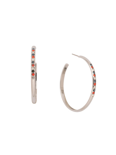Bugsy Hoop Earrings - EEP56PDBTB - <p>Quirky and fun, that's the Bugsy Hoop Earring. Veering from the traditional metal hoop, this pair features a fun row of sparking crystals spot-on center. From Sorrelli's Battle Blue collection in our Palladium finish.</p>