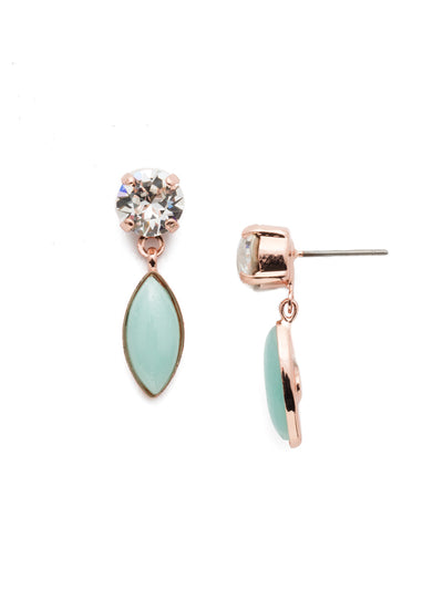 Jupiter Dangle Earrings - EEP65RGCAZ - Our Jupiter Dangle Earrings give an ode to Earth's beauty with their natural stonework look dripping from a classic faceted crystal beauty. From Sorrelli's Crystal Azure collection in our Rose Gold-tone finish.