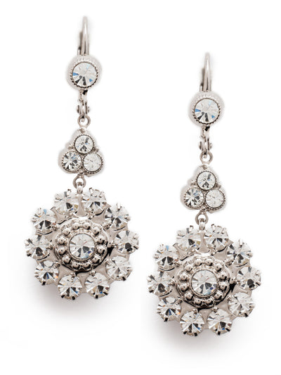 Perfect Drop Dangle Earrings - EEP80RHCRY - The Perfect Drop Dangle Earring is embellised with wiht tiny crystals to form floral like design From Sorrelli's Crystal collection in our Palladium Silver-tone finish.