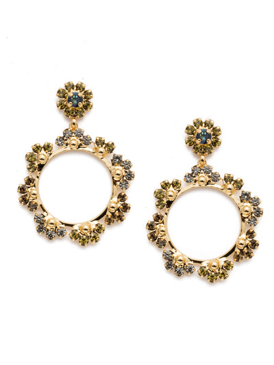 Bryn Statement Earrings - EEP82BGCSM - Fasten on the Bryn Statement Earrings for a hoop look that stuns with crystal sparkle. This pair is glam and attention-getting gorgeous. From Sorrelli's Cashmere collection in our Bright Gold-tone finish.