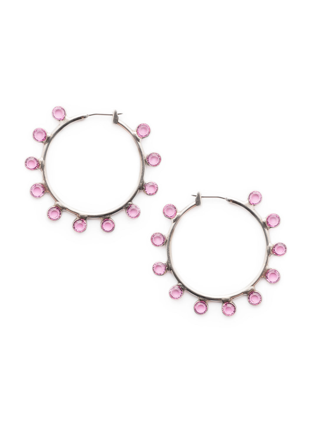 Drew Hoop Earrings - EEP91ASJF - <p>The Drew Hoops will turn any look into a statment with clear crystals. From Sorrelli's Juicy Fruit collection in our Antique Silver-tone finish.</p>