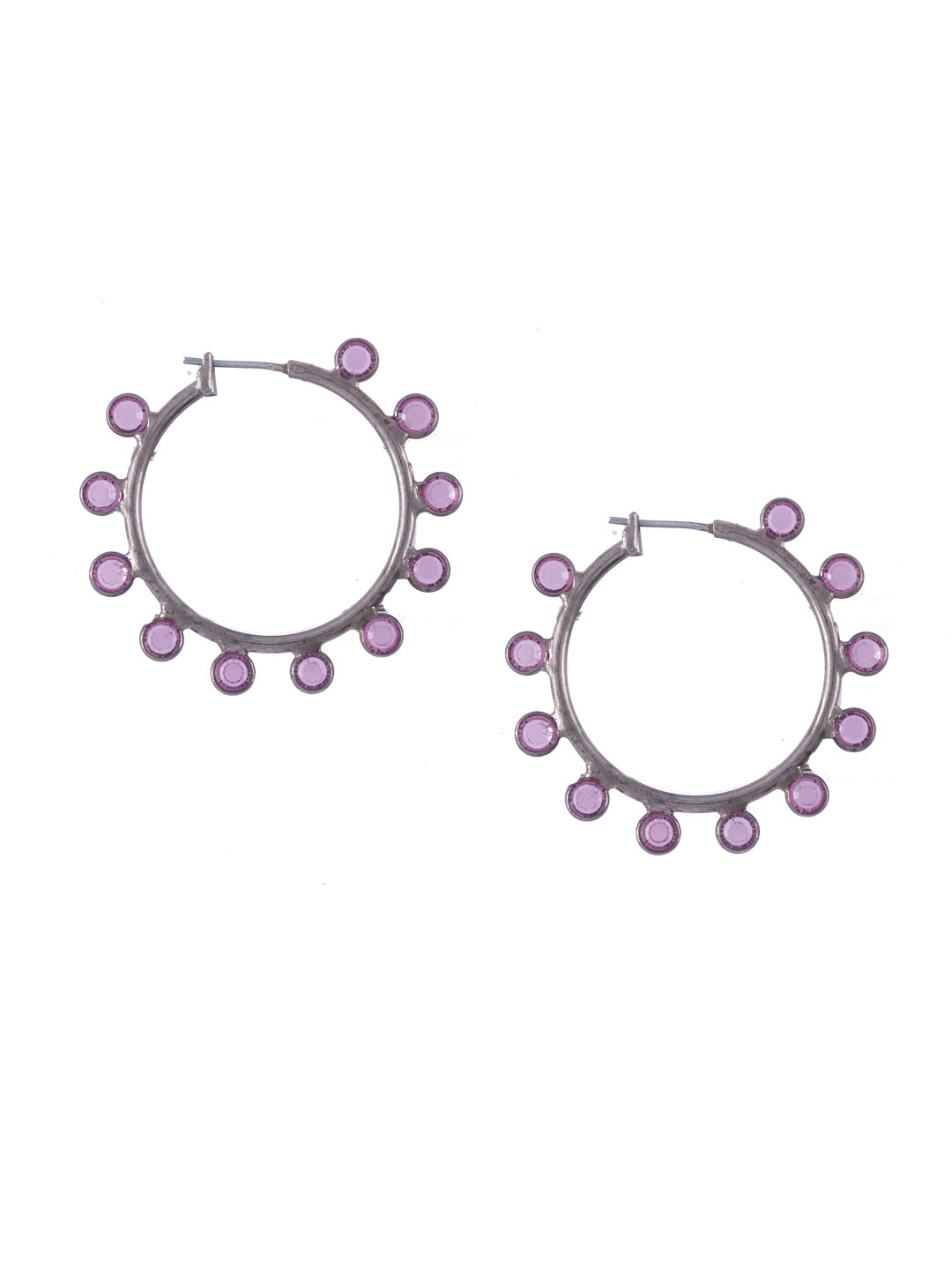 Drew Hoop Earrings - EEP91ASPNK - <p>The Drew Hoops will turn any look into a statment with clear crystals. From Sorrelli's Petal Pink collection in our Antique Silver-tone finish.</p>