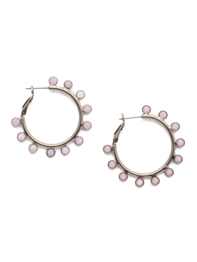 Drew Hoop Earrings - EEP91ASRAL - <p>The Drew Hoops will turn any look into a statment with clear crystals. From Sorrelli's Rose Alabaster collection in our Antique Silver-tone finish.</p>