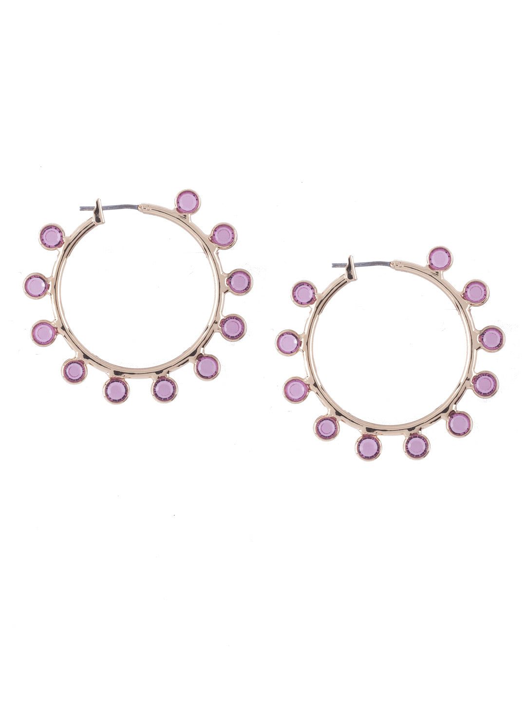 Drew Hoop Earrings - EEP91BGPNK - <p>The Drew Hoops will turn any look into a statment with clear crystals. From Sorrelli's Petal Pink collection in our Bright Gold-tone finish.</p>