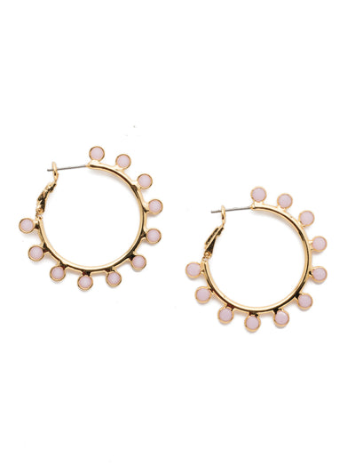 Drew Hoop Earrings - EEP91BGRAL - <p>The Drew Hoops will turn any look into a statment with clear crystals. From Sorrelli's Rose Alabaster collection in our Bright Gold-tone finish.</p>