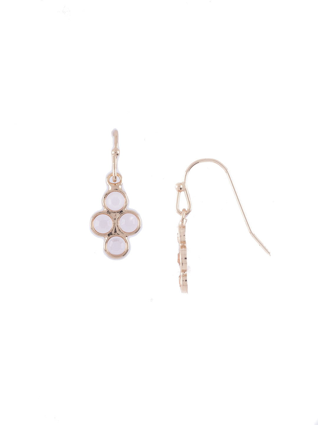 Aubrielle Dangle Earrings - EEP93BGSIL - The Aubrielle Dangle Earring has four clear crystals in a clover shape From Sorrelli's Silk collection in our Bright Gold-tone finish.