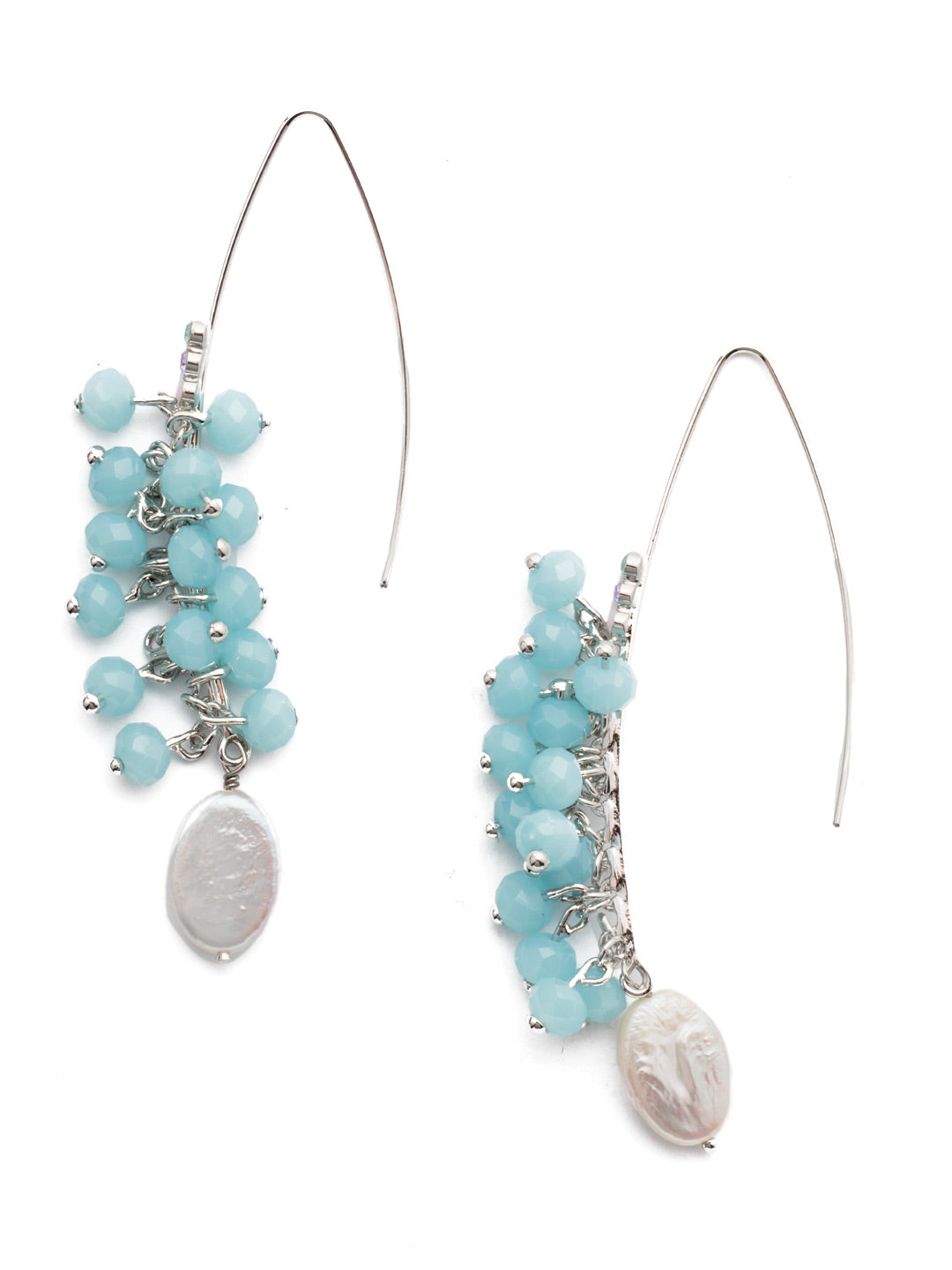 Clementine Dangle Earrings - EEQ31RHTUL - <p>Sweet Clementine indeed. Slip on our Clementine Dangle Earrings and enjoy pretty, clustered beadwork and the drop of an elegrant freshwater pearl. From Sorrelli's Tulip collection in our Palladium Silver-tone finish.</p>
