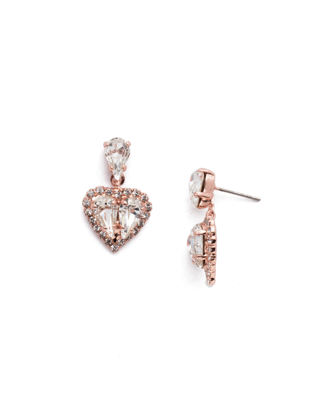 Nala Dangle Earrings - EER13RGCRY - <p>The Nala Dangle Heart Earrings layer your love of hearts and shimmering crystal sparkle on thick. From Sorrelli's Crystal collection in our Rose Gold-tone finish.</p>
