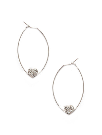 Frances Hoop Earrings - EER3PDCRY - <p>Slip on the Frances Hoop Earrings for an understated, elegant metal loop that's anchored by a stunning crystal-encrusted heart. From Sorrelli's Crystal collection in our Palladium finish.</p>