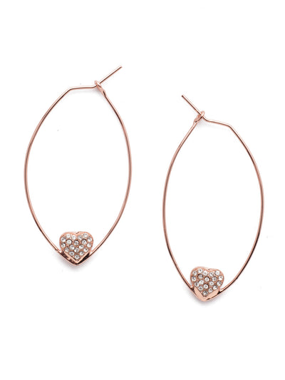 Frances Hoop Earrings - EER3RGCRY - <p>Slip on the Frances Hoop Earrings for an understated, elegant metal loop that's anchored by a stunning crystal-encrusted heart. From Sorrelli's Crystal collection in our Rose Gold-tone finish.</p>