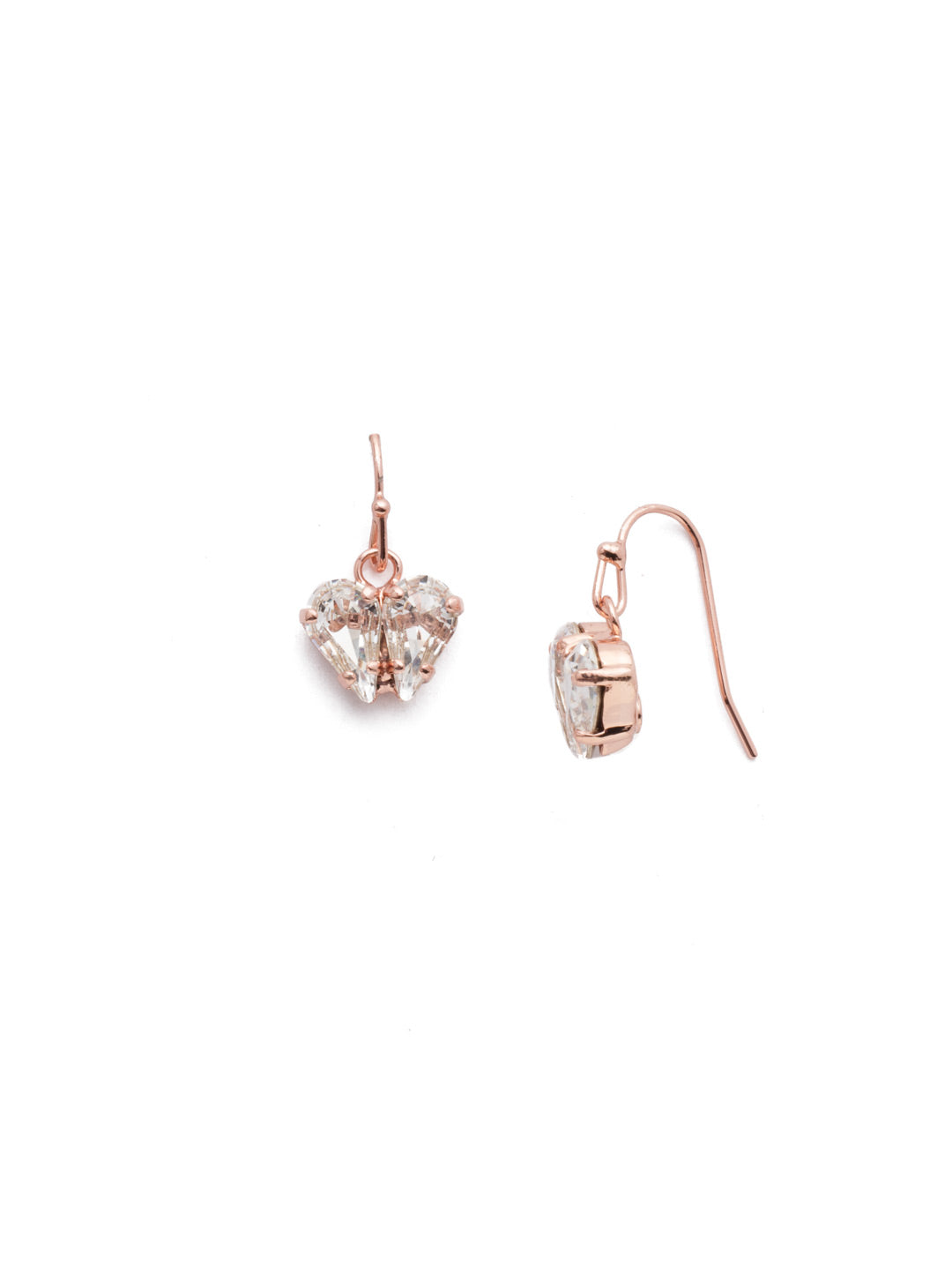 Marlowe Dangle Earrings - EER4RGCRY - <p>Make a simple, yet-stunning, statement wearing the Marlowe Dangle Earrings. A pair of pear-shaped crystals come together to form a heart and a look you'll love for years to come. From Sorrelli's Crystal collection in our Rose Gold-tone finish.</p>
