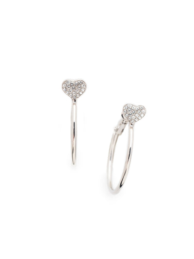 Dakota Hoop Earrings - EER51PDCRY - <p>Start with love when you fasten on the Dakota Hoop Earrings. The sparkling crystal encrusted hearts fasten on tried-and-true hoop style. From Sorrelli's Crystal collection in our Palladium finish.</p>