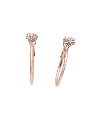 Dakota Hoop Earrings - EER51RGCRY - <p>Start with love when you fasten on the Dakota Hoop Earrings. The sparkling crystal encrusted hearts fasten on tried-and-true hoop style. From Sorrelli's Crystal collection in our Rose Gold-tone finish.</p>
