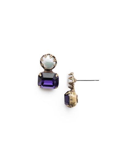 Deandra Stud Earring - EES10AGDCS - <p>The Deandra Stud Earrings are class summed up in a simple design. Fasten on the freshwater pearl attached to a sparkling cushion emerald cut stone and shine bright day or night. From Sorrelli's Duchess collection in our Antique Gold-tone finish.</p>
