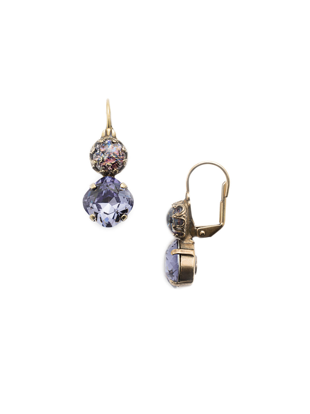Caterina Dangle Earring - EES11AGDCS - Our Caterina French Wire Dangle Earrings start with a classic pearl, joined by an opaque cushion-cut crystal that will take your ensemble up a notch. From Sorrelli's Duchess collection in our Antique Gold-tone finish.