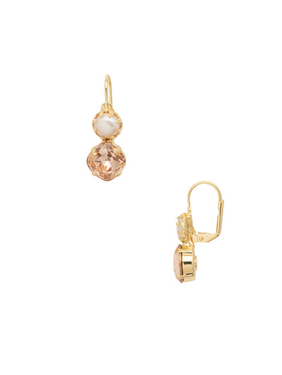 Caterina Dangle Earring - EES11BGFSK - <p>Our Caterina French Wire Dangle Earrings start with a classic pearl, joined by an opaque cushion-cut crystal that will take your ensemble up a notch. From Sorrelli's First Kiss collection in our Bright Gold-tone finish.</p>