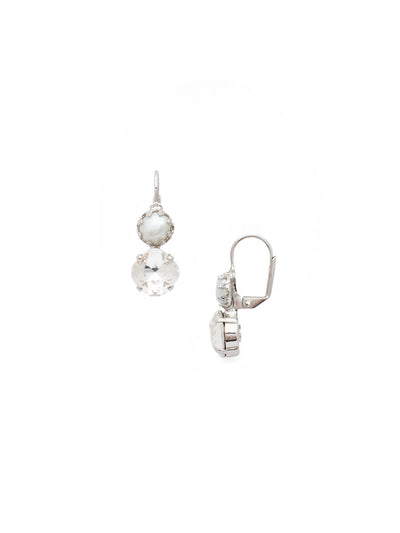 Caterina Dangle Earring - EES11PDCRY - <p>Our Caterina French Wire Dangle Earrings start with a classic pearl, joined by an opaque cushion-cut crystal that will take your ensemble up a notch. From Sorrelli's Crystal collection in our Palladium finish.</p>