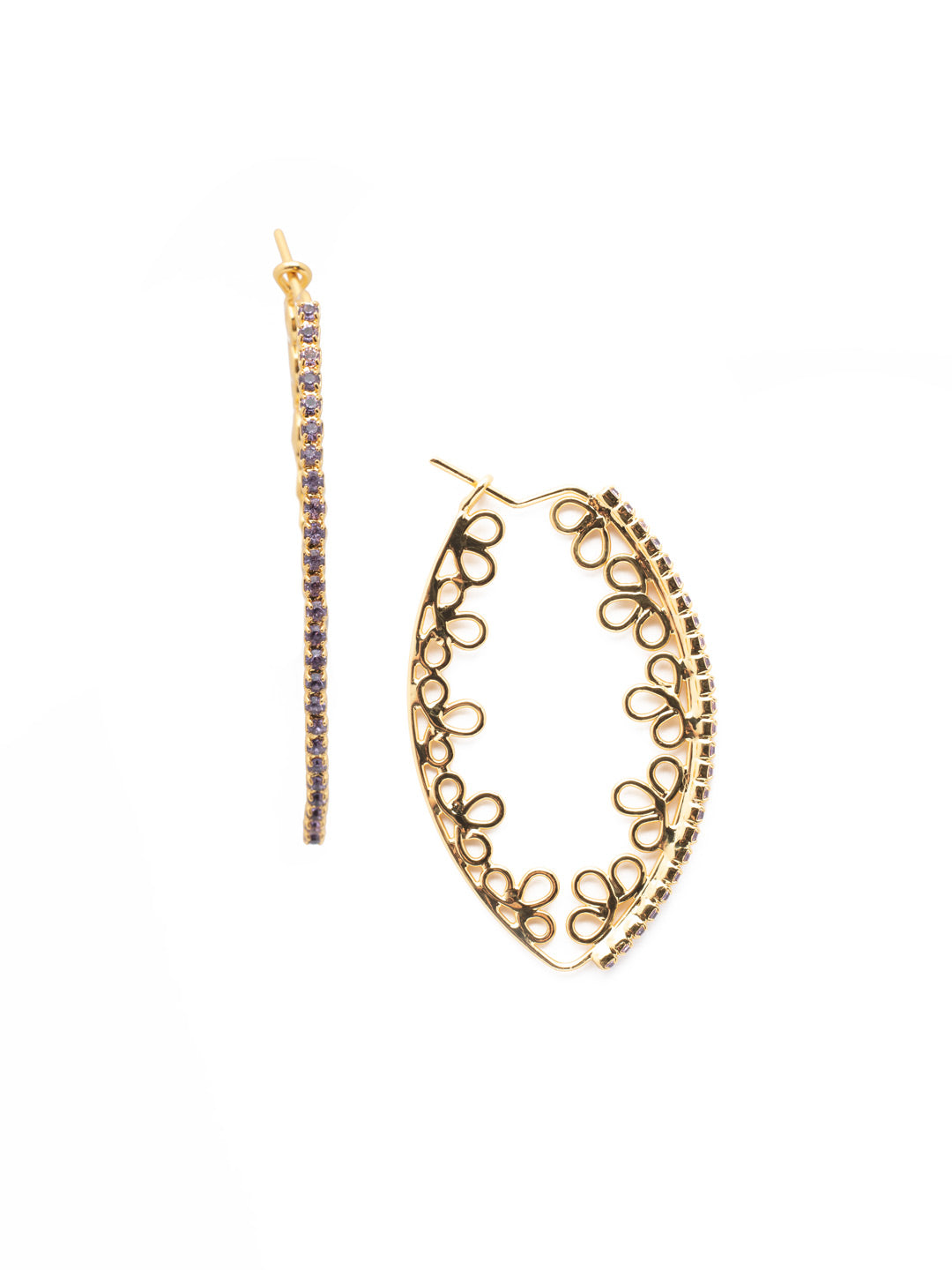 Gardenia Hoop Earrings - EES131BGSPR - <p>The Gardenia Statement Hoop Earrings are spring showstoppers. Rimmed in sparkling crystals, the hand-soldered metalwork demands equal attention. Onlookers will be jealous. From Sorrelli's Spring Rain collection in our Bright Gold-tone finish.</p>