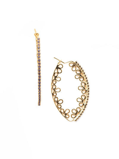 Gardenia Hoop Earrings - EES131BGSPR - <p>The Gardenia Statement Hoop Earrings are spring showstoppers. Rimmed in sparkling crystals, the hand-soldered metalwork demands equal attention. Onlookers will be jealous. From Sorrelli's Spring Rain collection in our Bright Gold-tone finish.</p>