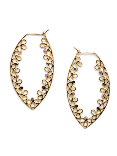 Marilyn Hoop Earrings - EES140BGBGA - <p>Slip them on and you're sure to make a statement in our Marilyn Statement Hoop Earrings. Detailed, delicate hand-soldered metalwork lines their unique teardrop shape accented with dots of sparkling crystals. From Sorrelli's Begonia collection in our Bright Gold-tone finish.</p>