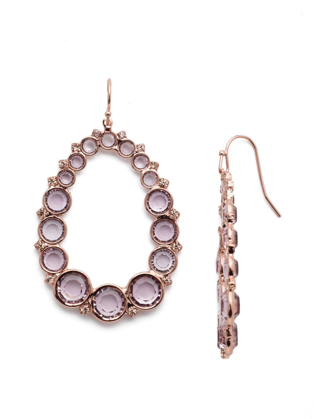 Amari Statement Earring - EES170RGLVP - Put on the Amari Dangle Earrings when you want to WOW. Stunning clear gems are offset by drops of sparkling crystals in this must-have set. From Sorrelli's Lavender Peach collection in our Rose Gold-tone finish.