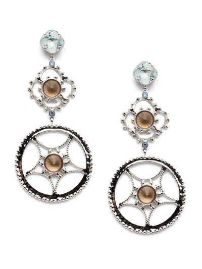 Everly Statement Earrings - EES6RHNTB - <p>The Everly Statement Dangle Earrings make a bold statement. Long on style, their hand-soldered metalwork, glamourous gems and serious sparkling crystals make for an attention-getting pair. From Sorrelli's Nantucket Blue collection in our Palladium Silver-tone finish.</p>