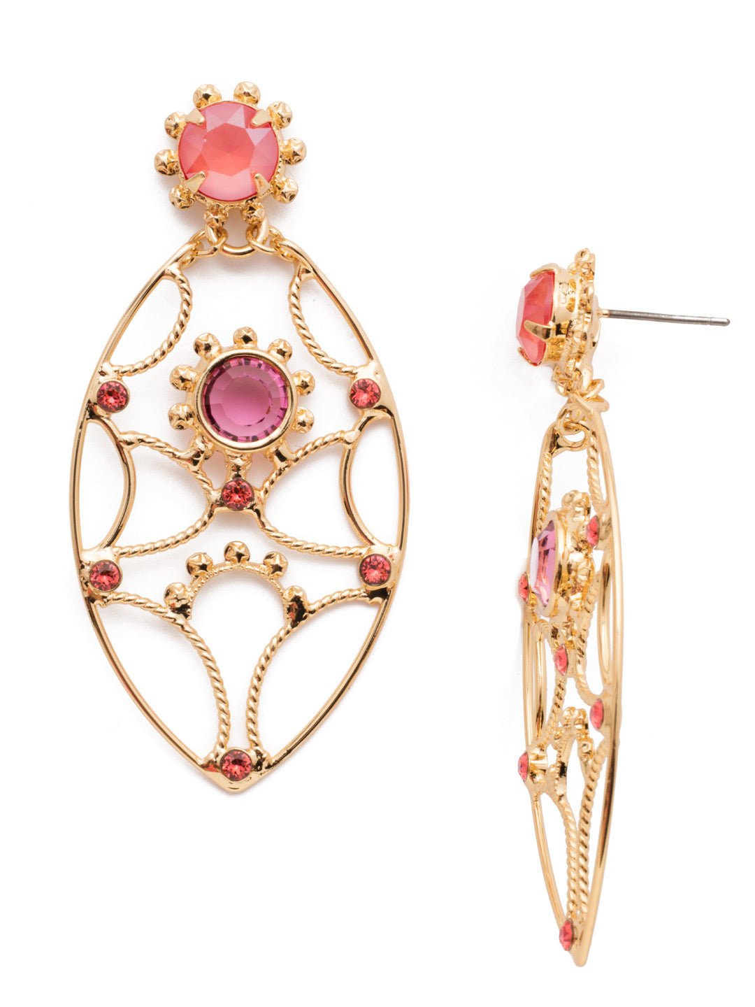 Mabel Statement Earring - EES70BGBGA - The Mabel Statement Earrings are abstract stunners. Their basic shape is elevated with hand-soldered metalwork, assorted gems and sparkling crystals. From Sorrelli's Begonia collection in our Bright Gold-tone finish.