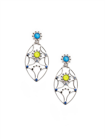 Mabel Statement Earring - EES70PDBPY - <p>The Mabel Statement Earrings are abstract stunners. Their basic shape is elevated with hand-soldered metalwork, assorted gems and sparkling crystals. From Sorrelli's Blue Poppy collection in our Palladium finish.</p>