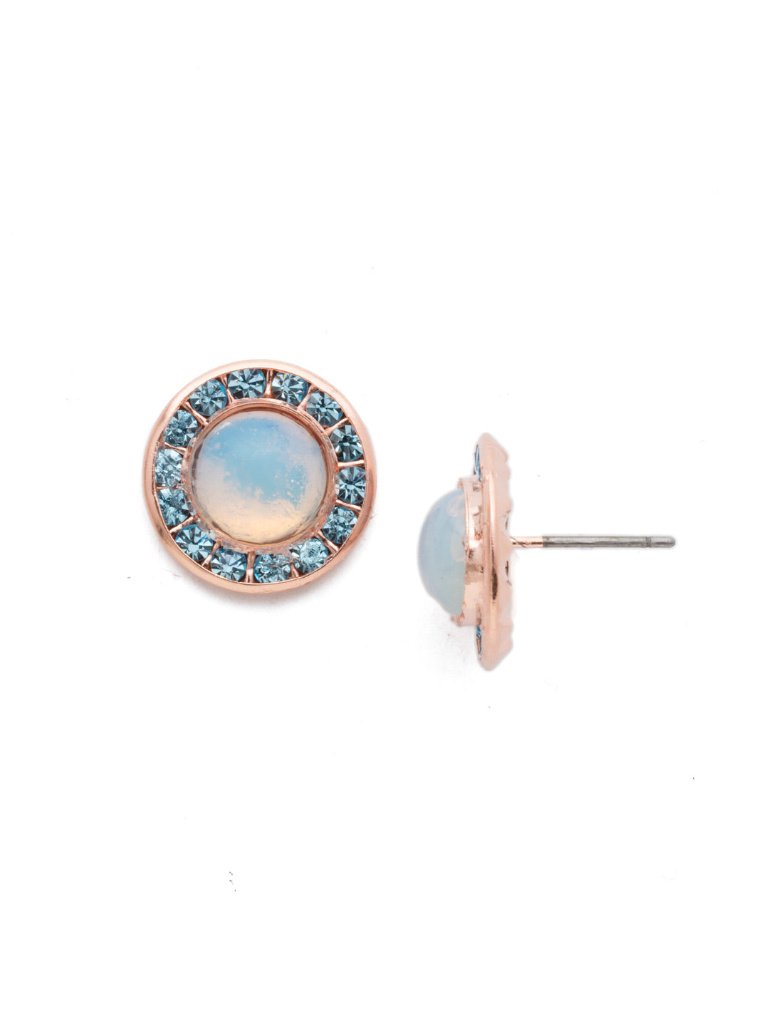 Kaia Stud Earrings - EET10RGCAZ - They may be small, simple posts, but our Kaia Stud Earrings offer something special with their irridescent center stone rimmed in extra crystal sparkle. From Sorrelli's Crystal Azure collection in our Rose Gold-tone finish.
