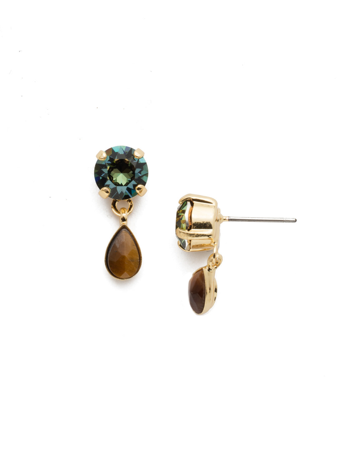 Quincey Dangle Earrings - EET160BGCSM - The Quincey Dangle Earrings are simply sophisticated. The signature round crystal posts are taken up a notch when they drip a pear-shaped stone. From Sorrelli's Cashmere collection in our Bright Gold-tone finish.