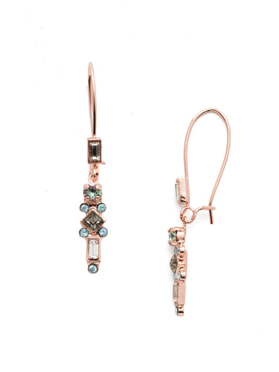 Willa Dangle Earrings - EET55RGCAZ - <p>Our Willa Dangle Earrings add a touch of drama with light and dark sparkling crystal tones in an assortment of shapes including baquette and round stones. From Sorrelli's Crystal Azure collection in our Rose Gold-tone finish.</p>