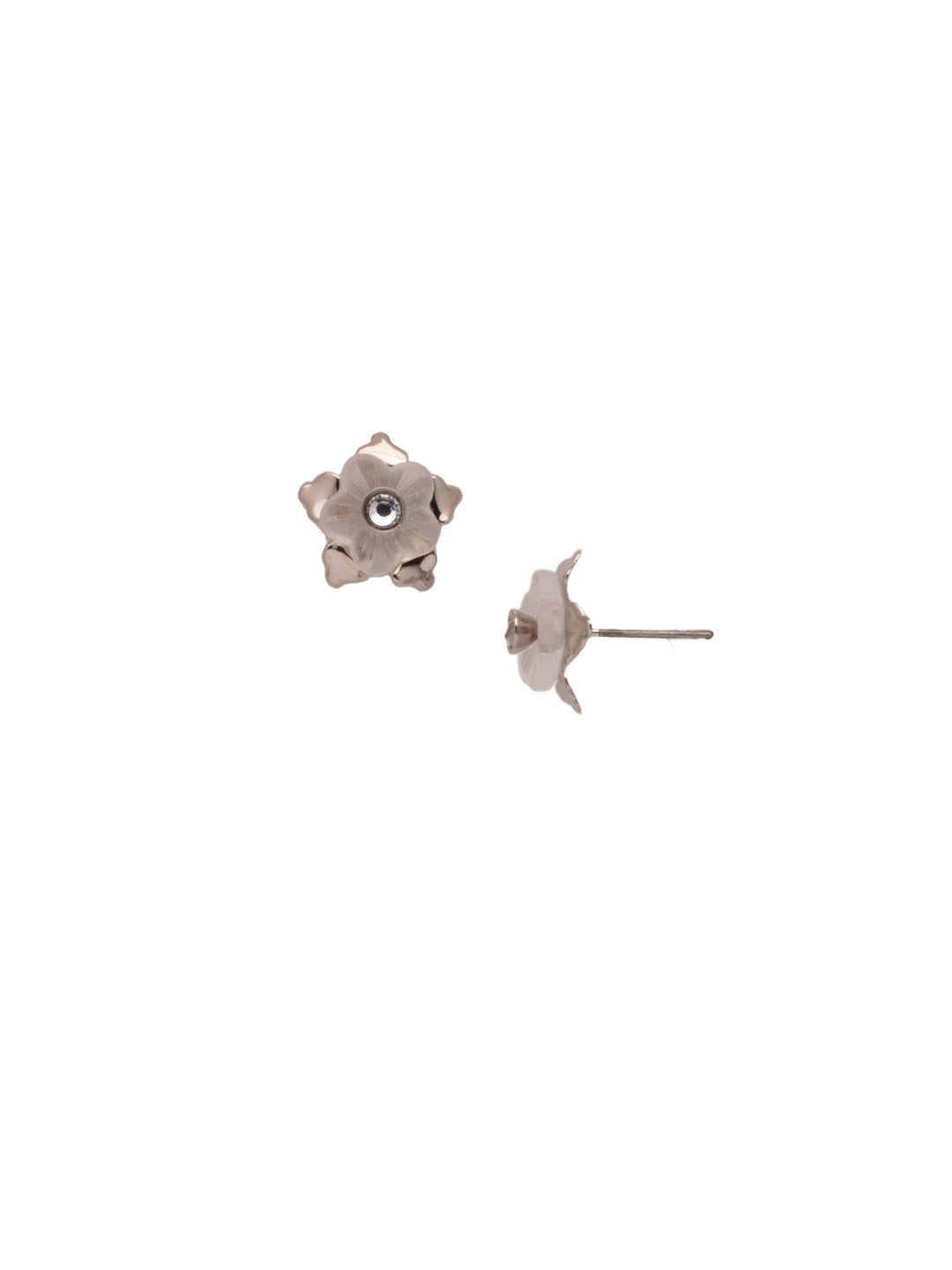 Carter Stud Earrings - EET81RHMDP - <p>The Carter stud is everything you didn't know you needed. Metalwork desgined to look like a flower petal and a center round cut crystal to finish off the look. From Sorrelli's Modern Pearl collection in our Palladium Silver-tone finish.</p>