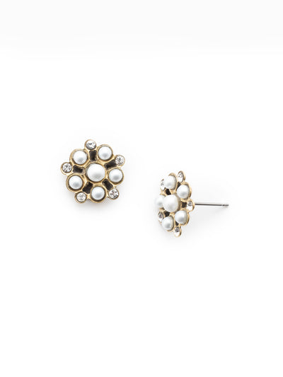 Berkley Stud Earrings - EET85AGMDP - <p>The Berkley Stud Earring is the perfect stud to take any look from day tonigt. The earring is designed with handcrafted metalwork. From Sorrelli's Modern Pearl collection in our Antique Gold-tone finish.</p>