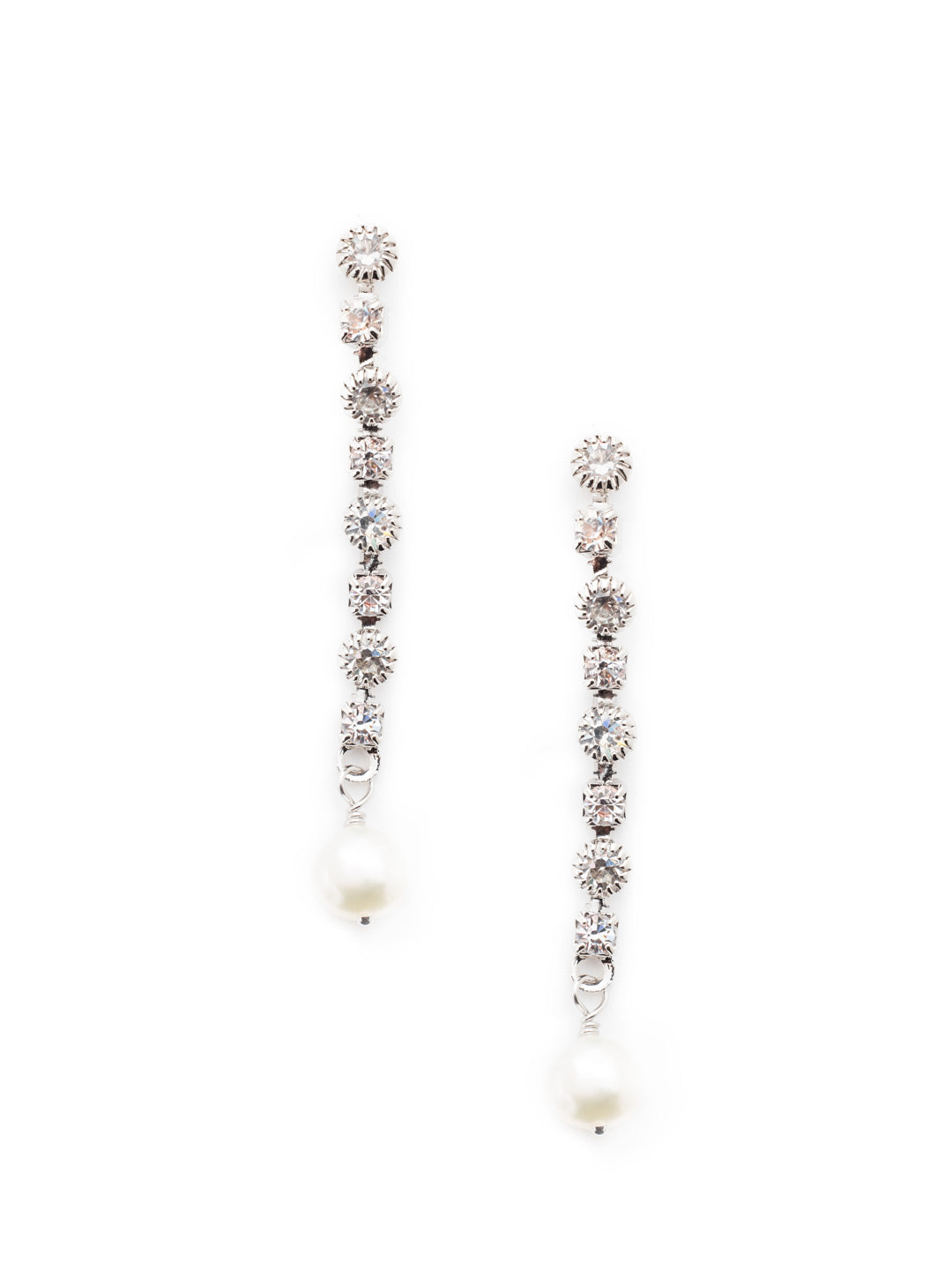 Natasha Dangle Earrings - EET88RHMDP - <p>The Natasha Dangle Earring is elegant and classy. Descending cystals meet a gorgeous pearl From Sorrelli's Modern Pearl collection in our Palladium Silver-tone finish.</p>