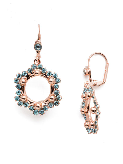 Leva Dangle Earrings - EET8RGCAZ - The Leva Dangle Statement Earrings are delicate and demand attention all at once. Combine filigree metalwork and sparkling crystals for an unforgettable pair. From Sorrelli's Crystal Azure collection in our Rose Gold-tone finish.